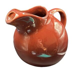 Vintage Pitcher GMB Tilt Ball Gladding McBean 1930s Pottery Brown Farmhouse 48oz